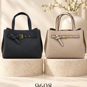 9608 - Classic Belted Satchel Handbag