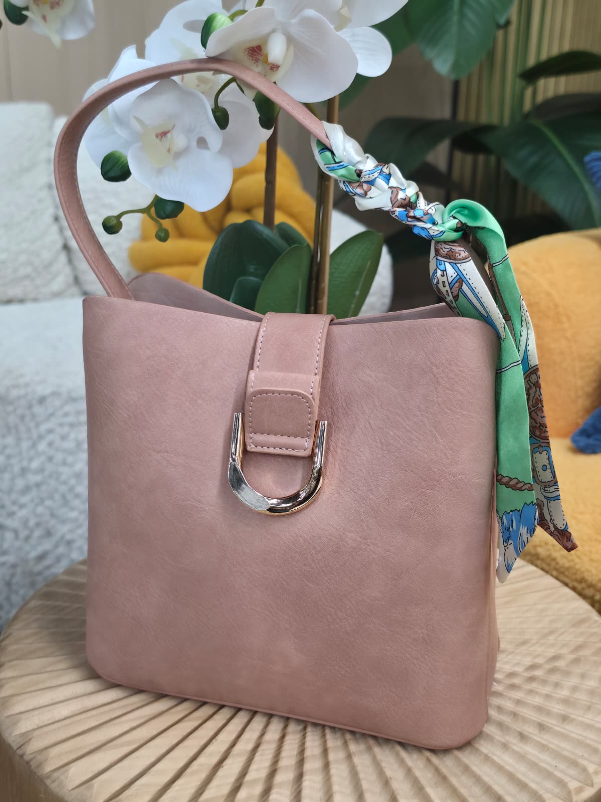 AS-20571 - Buckle Flap-Over Bucket Shoulder Bag - Image 2