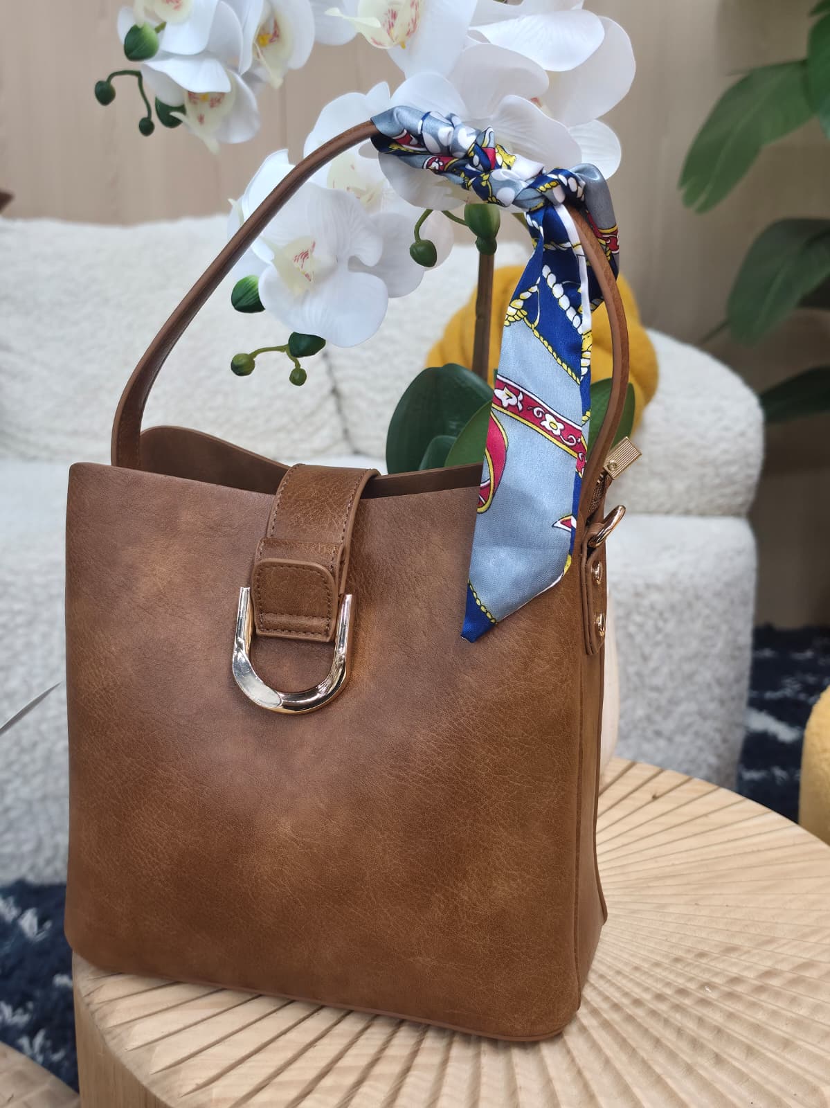 AS-20571 - Buckle Flap-Over Bucket Shoulder Bag - Image 3