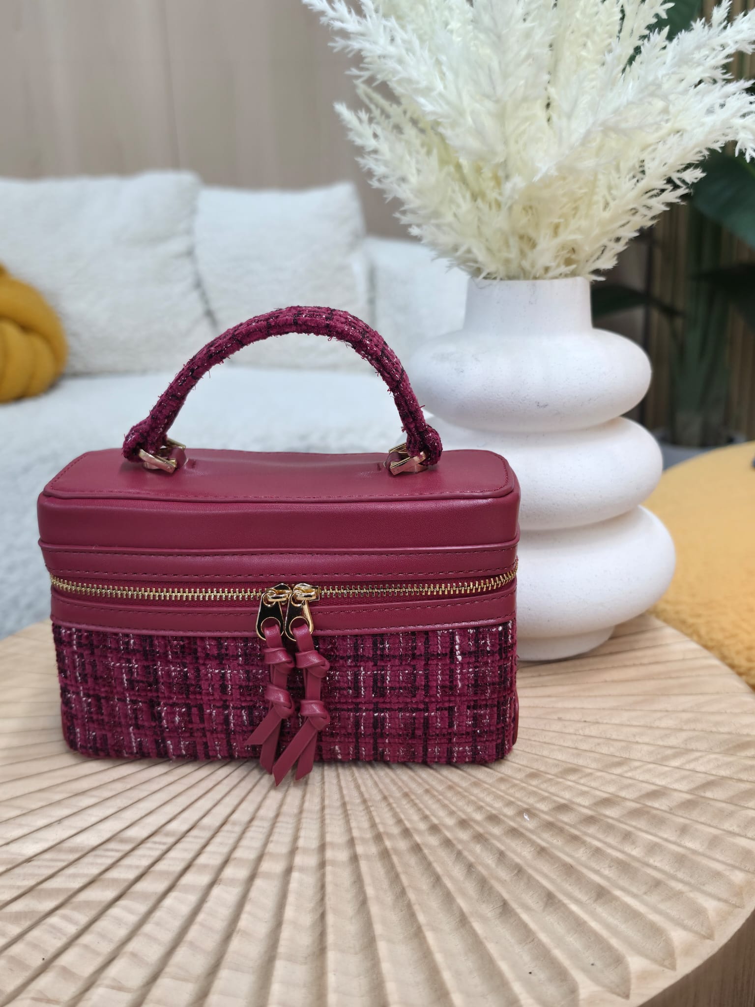 BC-7070 Tweed Mini Satchel Handbag - Image 2