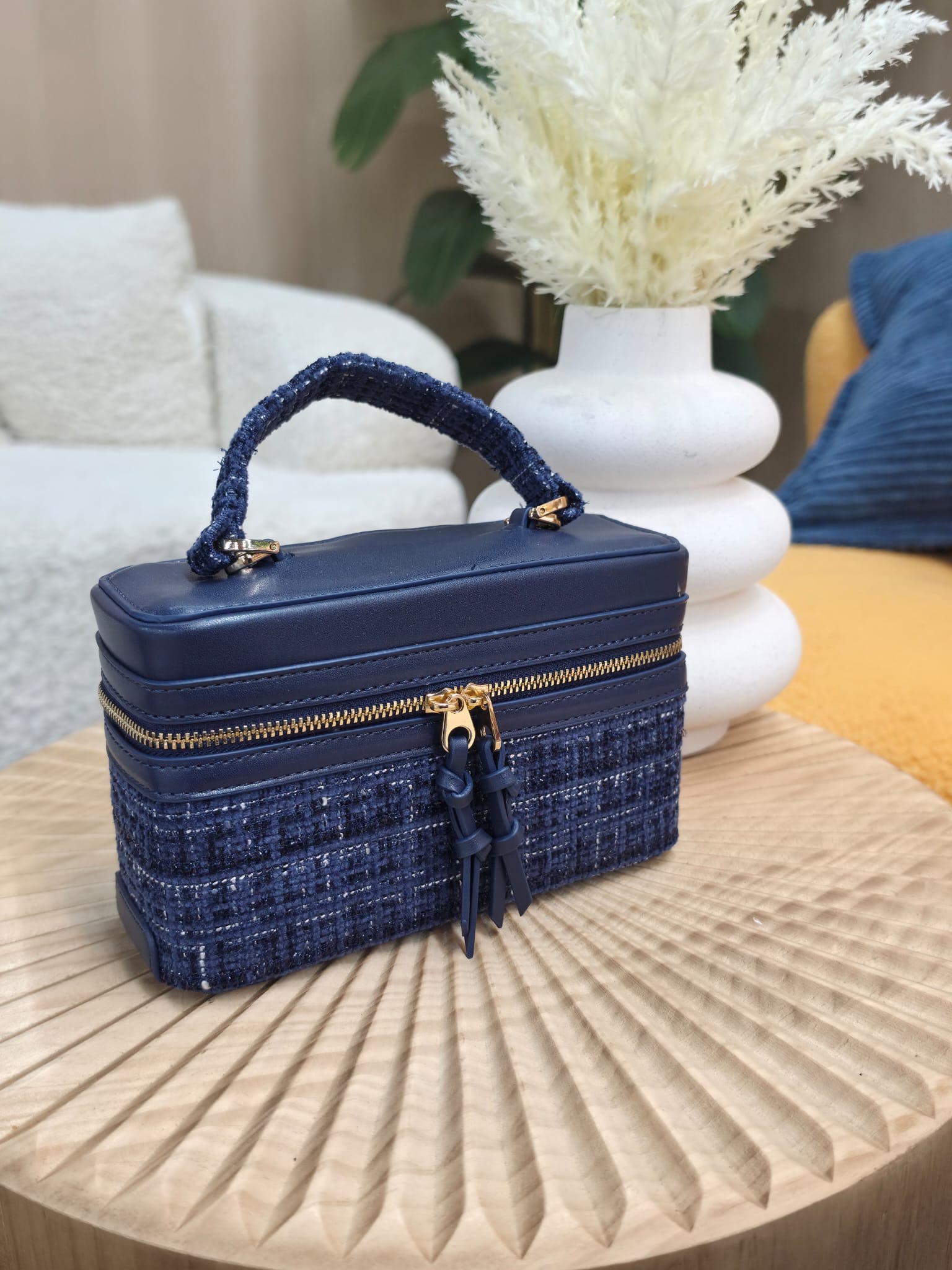 BC-7070 Tweed Mini Satchel Handbag - Image 3