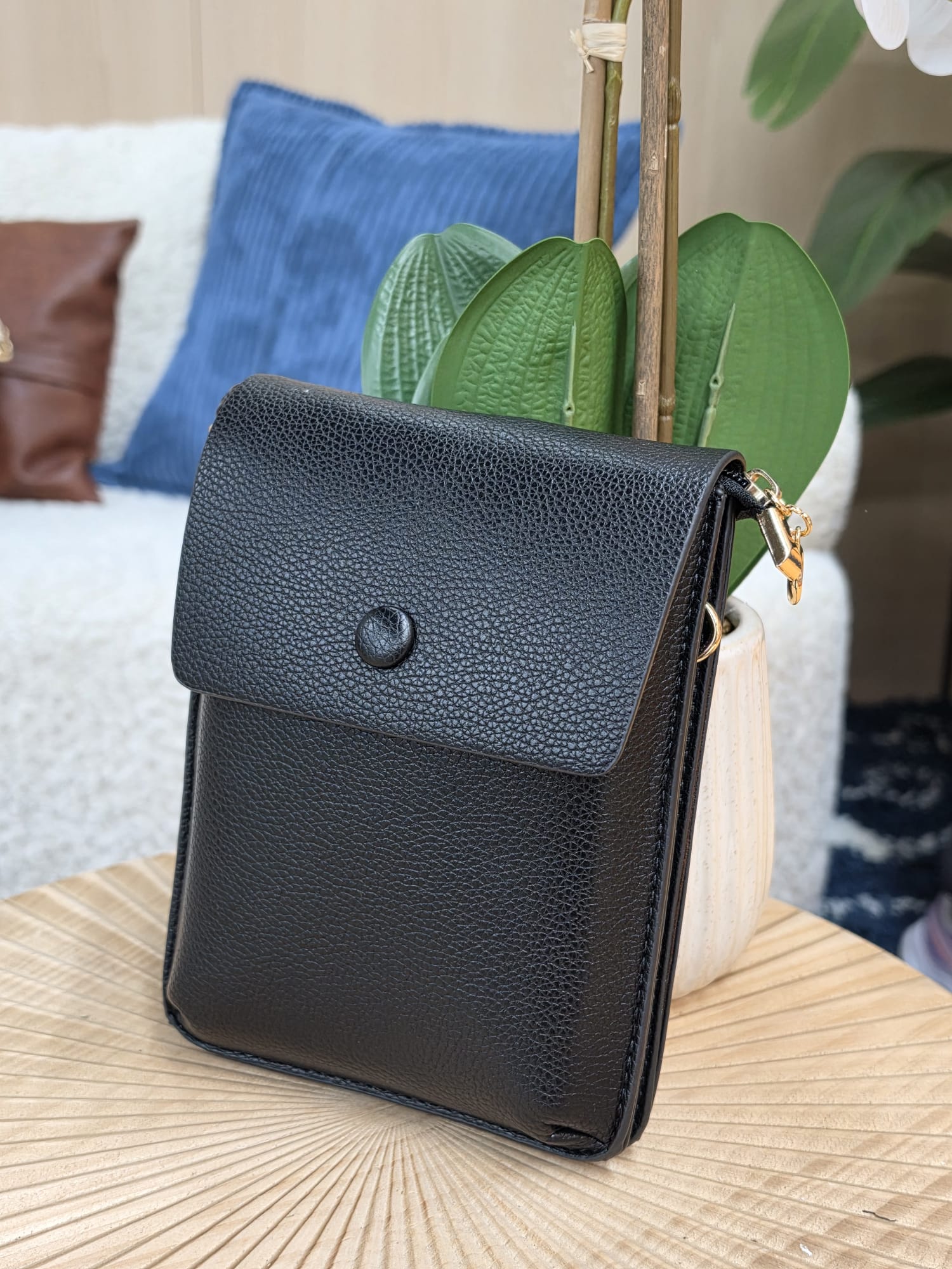 CA-105 - Pebble Grain Flap Over Crossbody Bag - Image 2