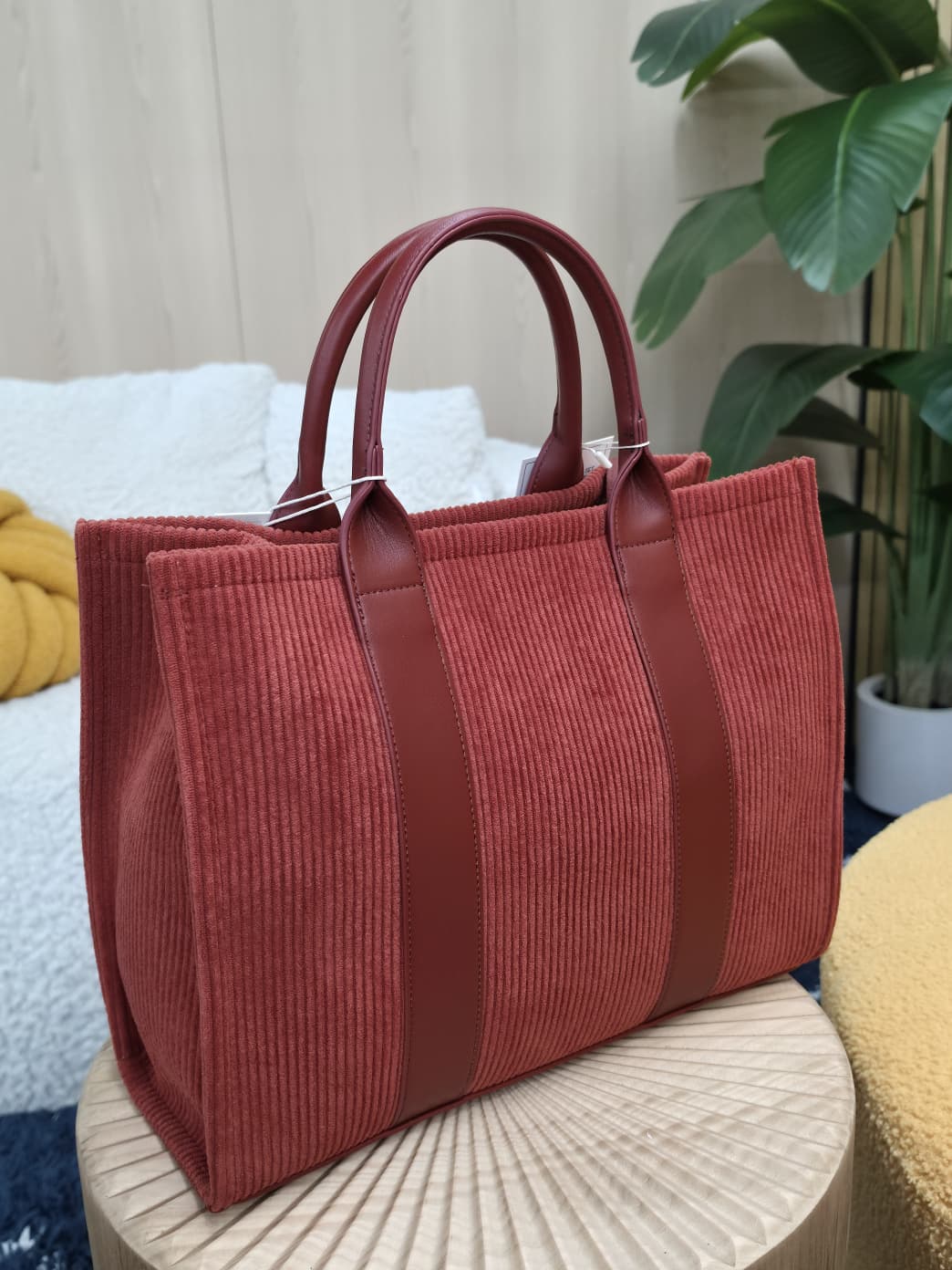 TT-0132 - Corduroy Texture Large Tote and Wallet Set - Image 7